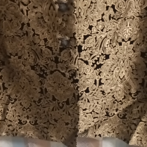 FINAL PRICENWOT Coldwater Creek black/gold mock neck foliage/floral print jacket - Picture 10 of 14